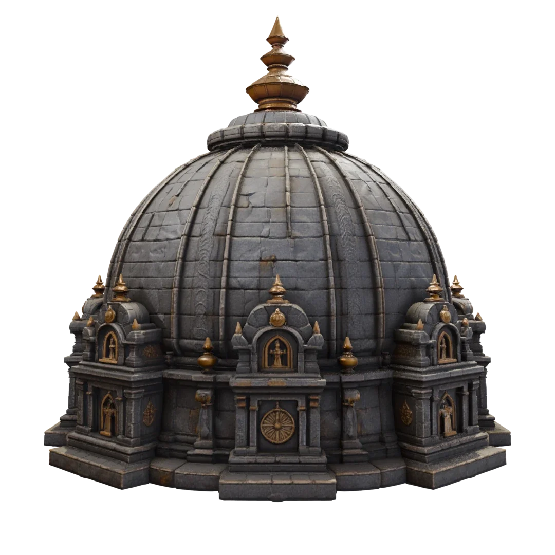 Ancient Hindu  Temple Kit-Bash Asset Dome 01