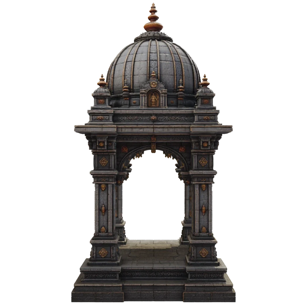  Ancient Hindu Temple Kit-Bash Asset Domed Pavilion 01